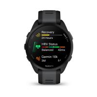 Smartwatch Relógio Garmin Forerunner 165 Preto e Cinza Ardosia WW com Monitor Cardíaco de Pulso e GPS 43mm