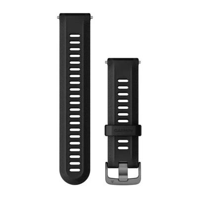Smartwatch Pulseira Garmin FR 955/965 Preta c/ Hardware Cinza Silicone
