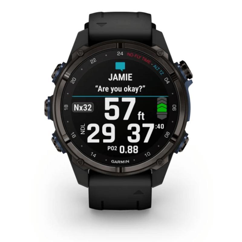 Relógio Garmin Descent Mk3si com Monitor Cardíaco de Pulso e GPS Cinza Carbono DLC Ti Preto EMEA 43mm - 2