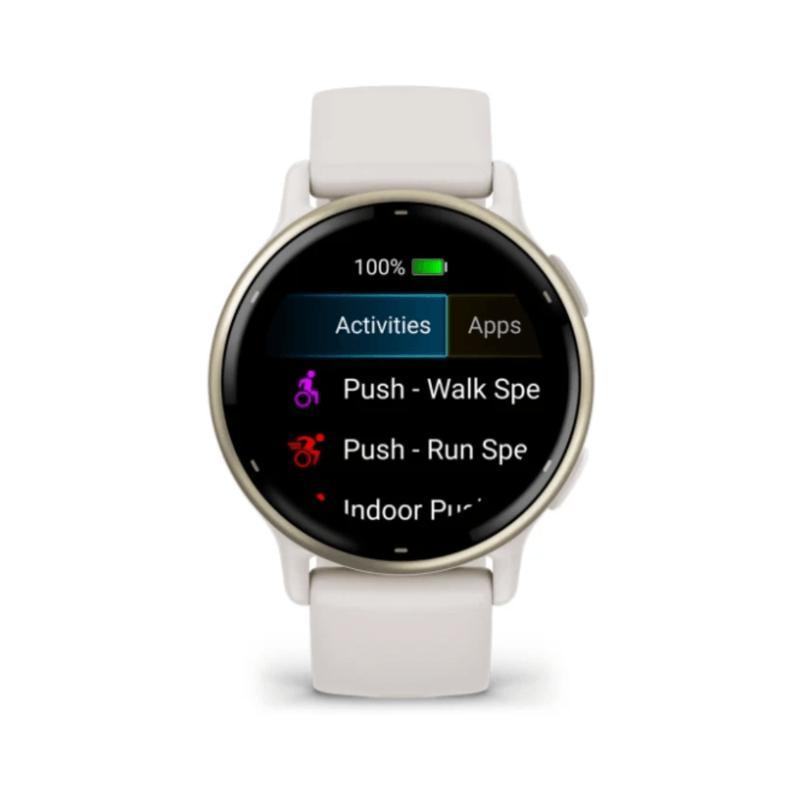 Relógio Garmin Vivoactive 5 Dourado com pulseira de silicone Marfim com Monitor Cardíaco de Pulso com GPS 42mm - 6
