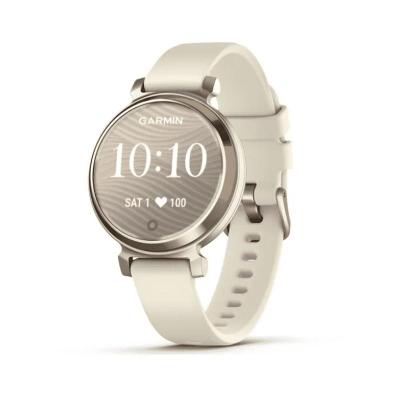 Smartwatch Relógio Garmin Lily 2 Dourado Pulseira Branca de Silicone com Monitor de Atividades