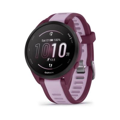 Relógio Garmin Forerunner 165 Music Cereja/ Lilás WW com Monitor Cardíaco de Pulso e GPS 43mm
