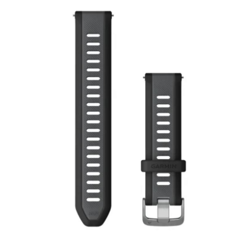 Smartwatch Pulseira Garmin Quick Release 20mm Preto com Cinza Silicone FR165/55/245/Venu - 1