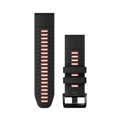 Smartwatch Pulseira Garmin QuickFit 26 Fenix 6X/EpixPro51mm/Enduro/ Instinct 2X  Preto c/ Vermelho Silicone