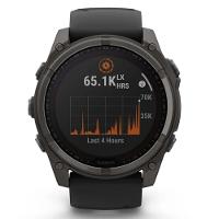 Smartwatch Relógio Garmin Fenix 8X Safira Solar Carbon Gray DLC Titânio com Pulseira de Silicone Preta com Cinza 51mm - 2