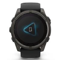 Smartwatch Relógio Garmin Fenix 8X Safira Solar Carbon Gray DLC Titânio com Pulseira de Silicone Preta com Cinza 51mm - 5