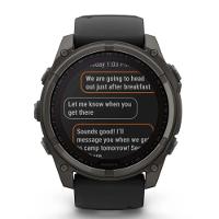 Smartwatch Relógio Garmin Fenix 8X Safira Solar Carbon Gray DLC Titânio com Pulseira de Silicone Preta com Cinza 51mm - 9