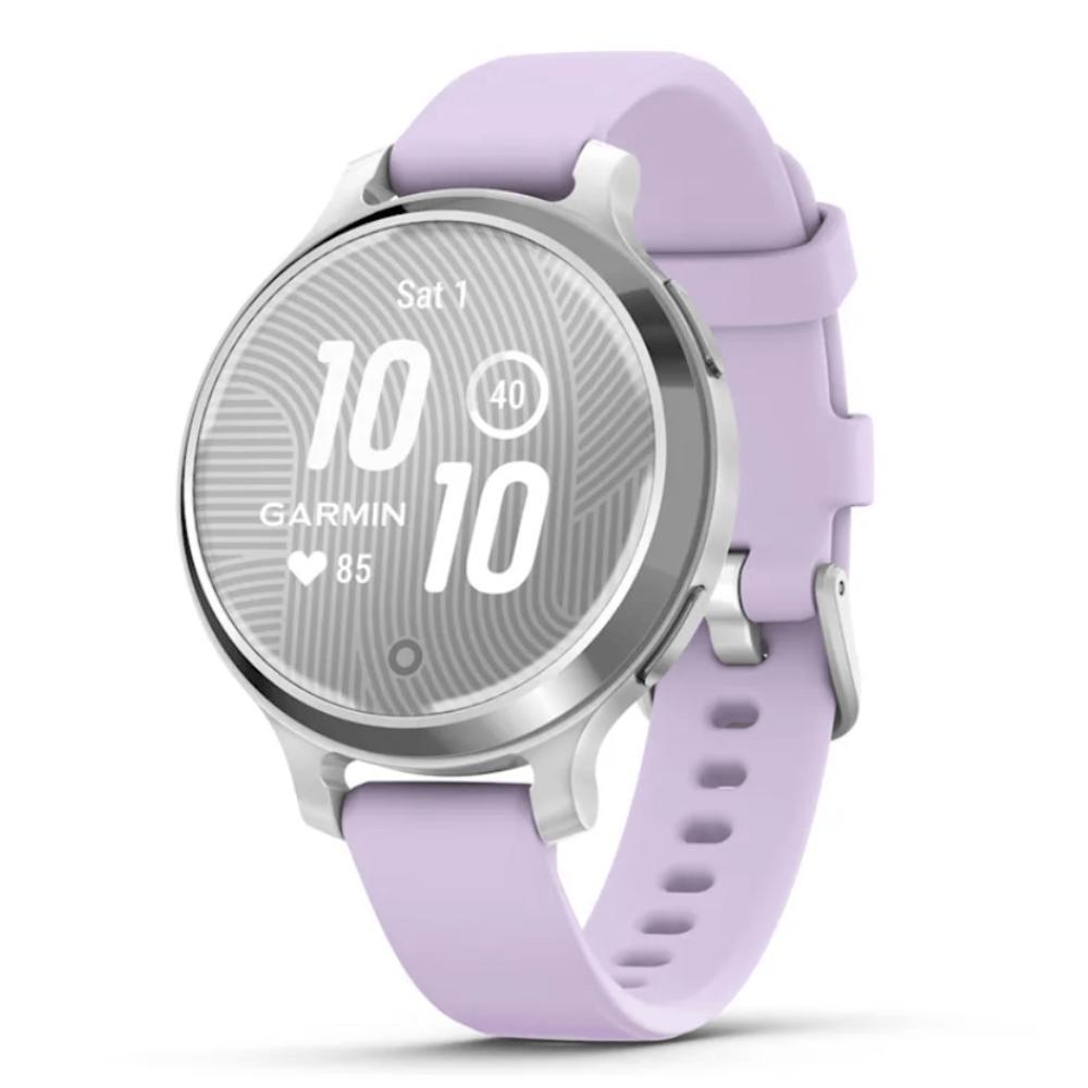 Smartwatch Monitor Cardíaco de Pulso com GPS Garmin Lily 2 Active 38mm (2024)  Prata Pulseira Roxo Jasmim de Silicone - 1