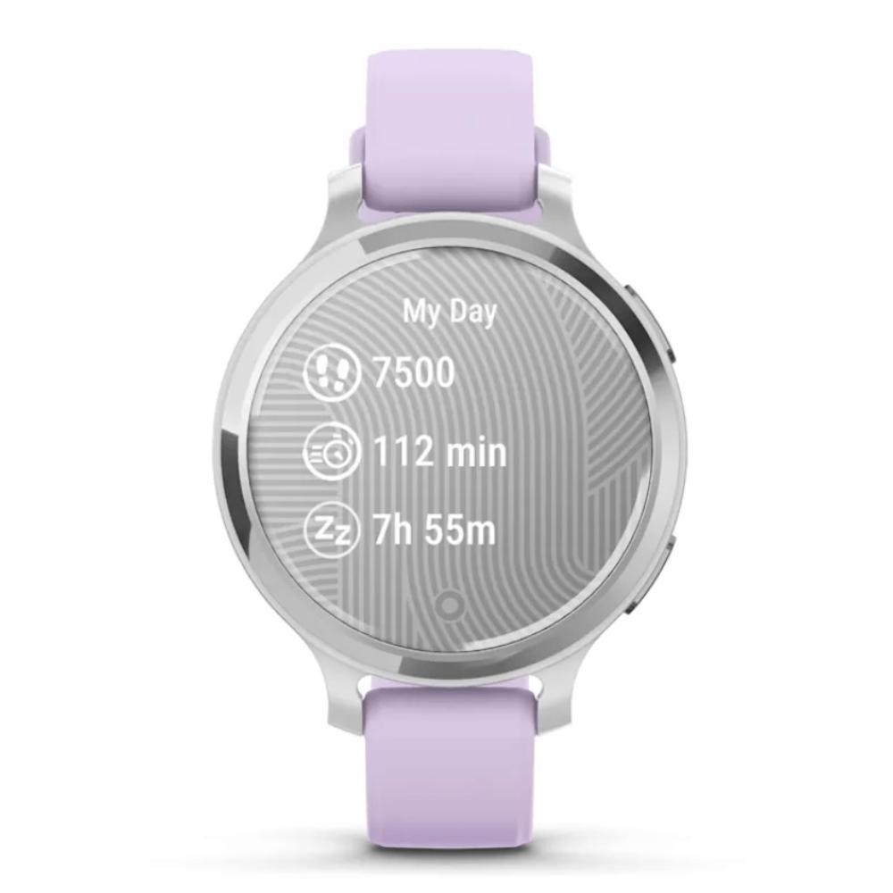 Smartwatch Monitor Cardíaco de Pulso com GPS Garmin Lily 2 Active 38mm (2024)  Prata Pulseira Roxo Jasmim de Silicone - 3