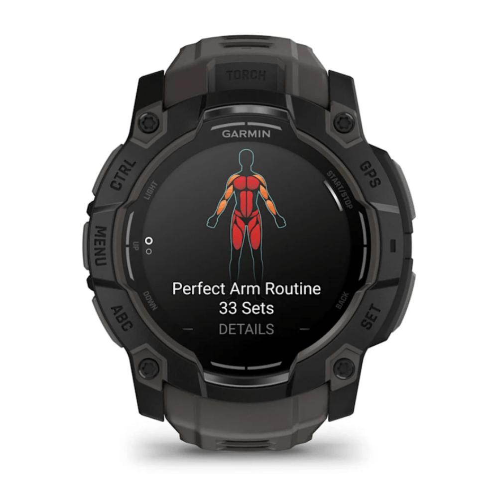 Smartwatch Relógio Garmin Instinct 3 com Monitor Cardíaco de Pulso e GPS 50 mm Amoled, Preto com pulseira de silicone Grafite - 4