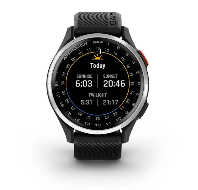 Relógio Monitor Cardíaco de Pulso com GPS Garmin Approach® S44 (2025) Prata com pulseira de silicone preta 43mm - 4