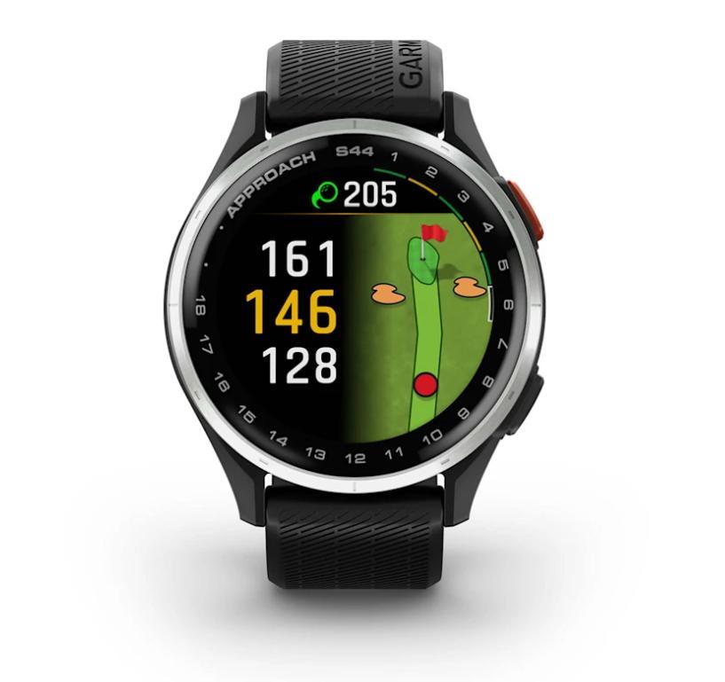 Relógio Monitor Cardíaco de Pulso com GPS Garmin Approach® S44 (2025) Prata com pulseira de silicone preta 43mm - 5