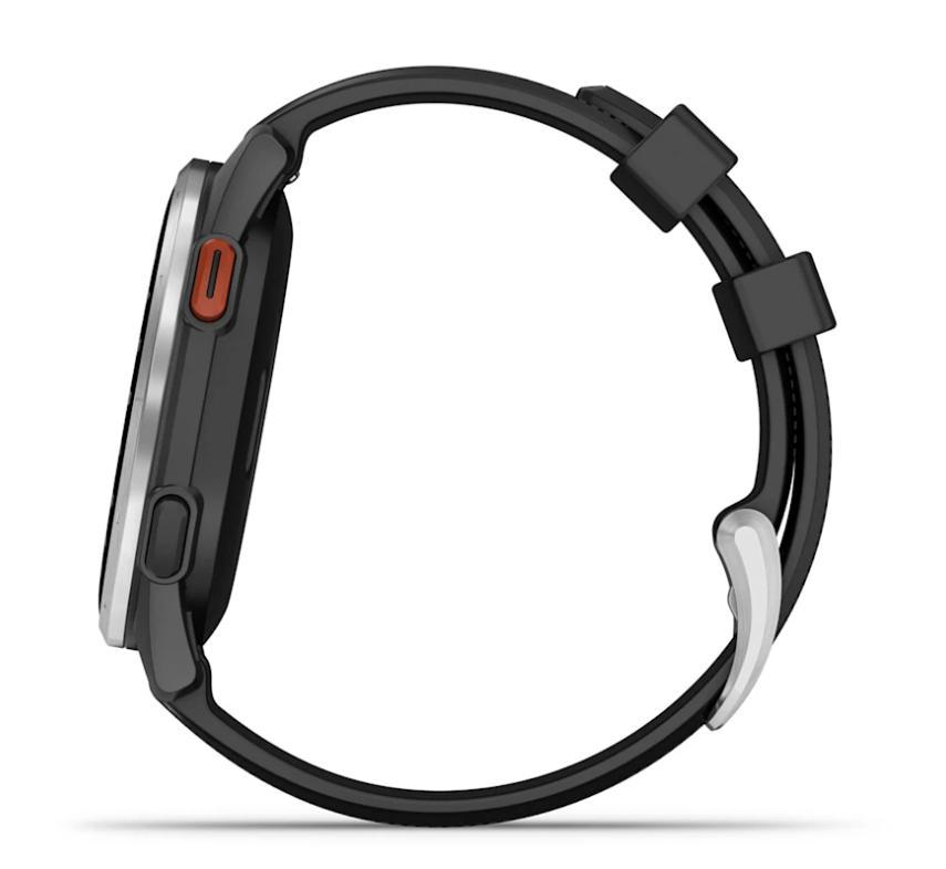 Relógio Monitor Cardíaco de Pulso com GPS Garmin Approach® S44 (2025) Prata com pulseira de silicone preta 43mm - 10