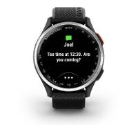 Relógio Monitor Cardíaco de Pulso com GPS Garmin Approach® S44 (2025) Prata com pulseira de silicone preta 43mm - 3