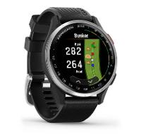 Relógio Monitor Cardíaco de Pulso com GPS Garmin Approach® S44 (2025) Prata com pulseira de silicone preta 43mm - 8