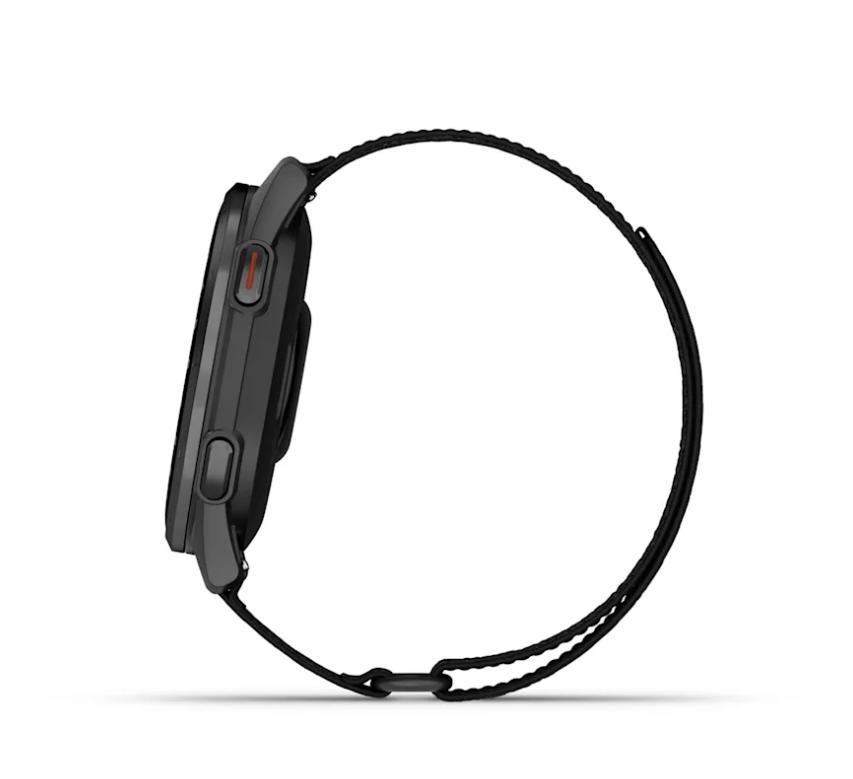 Relógio Garmin Monitor Cardíaco de Pulso com GPS Approach® S50 (2025) Ardósia com pulseira de ComfortFit Nylon preta  43mm - 10