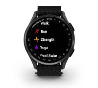 Relógio Garmin Monitor Cardíaco de Pulso com GPS Approach® S50 (2025) Ardósia com pulseira de ComfortFit Nylon preta  43mm