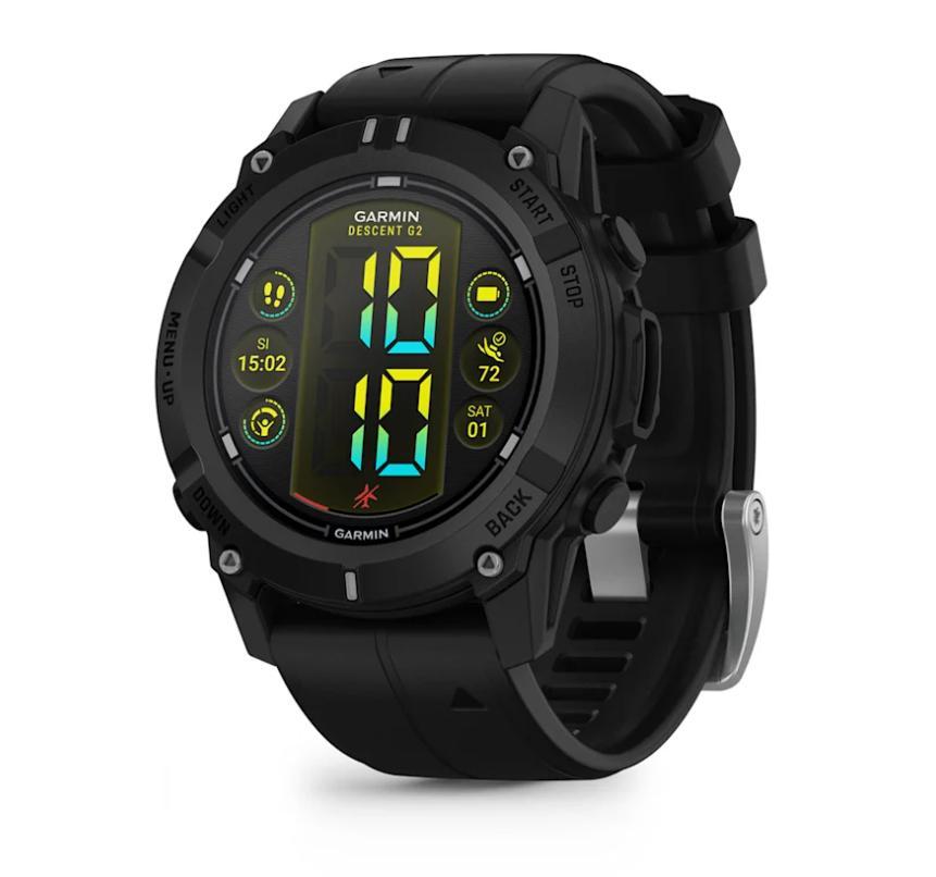 Relógio Monitor Cardíaco de Pulso com GPS Garmin Descent G2 Preto 46mm - 1