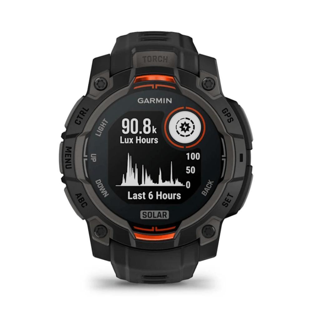 Relógio Garmin Instinct 3 com Monitor Cardíaco de Pulso e GPS 45 mm e Solar, Preto com pulseira de silicone Preta - 2
