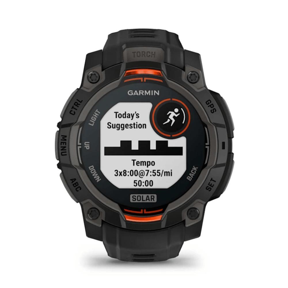 Relógio Garmin Instinct 3 com Monitor Cardíaco de Pulso e GPS 45 mm e Solar, Preto com pulseira de silicone Preta - 8