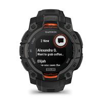 Relógio Garmin Instinct 3 com Monitor Cardíaco de Pulso e GPS 45 mm e Solar, Preto com pulseira de silicone Preta