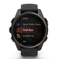 Smartwatch Relógio Garmin Fenix 8S Safira Carbon Gray DLC Titânio com Pulseira de Silicone Preta com Cinza 43mm - 6