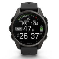 Smartwatch Relógio Garmin Fenix 8S Safira Carbon Gray DLC Titânio com Pulseira de Silicone Preta com Cinza 43mm - 7