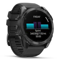 Smartwatch Relógio Garmin Fenix 8X Safira Carbon Gray DLC Titânio com Pulseira de Silicone Preta com Cinza 51mm - 3