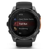 Smartwatch Relógio Garmin Fenix 8X Safira Carbon Gray DLC Titânio com Pulseira de Silicone Preta com Cinza 51mm - 6