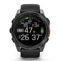 Smartwatch Relógio Garmin Fenix 8X Safira Carbon Gray DLC Titânio com Pulseira de Silicone Preta com Cinza 51mm - 7