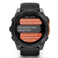 Smartwatch Relógio Garmin Fenix 8X Safira Carbon Gray DLC Titânio com Pulseira de Silicone Preta com Cinza 51mm - 9