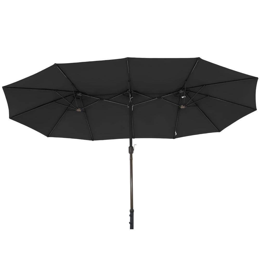 Ombrellone Retangular Oversize 4,50m x 2,65m Preto Bel Alumínio Central Manivela FPS 60 Quiosque - 6