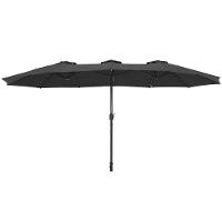 Ombrellone Retangular Oversize 4,50m x 2,65m Preto Bel Alumínio Central Manivela FPS 60 Quiosque - 1