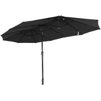 Ombrellone Retangular Oversize 4,50m x 2,65m Preto Bel Alumínio Central Manivela FPS 60 Quiosque - 3