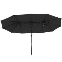 Ombrellone Retangular Oversize 4,50m x 2,65m Preto Bel Alumínio Central Manivela FPS 60 Quiosque - 6