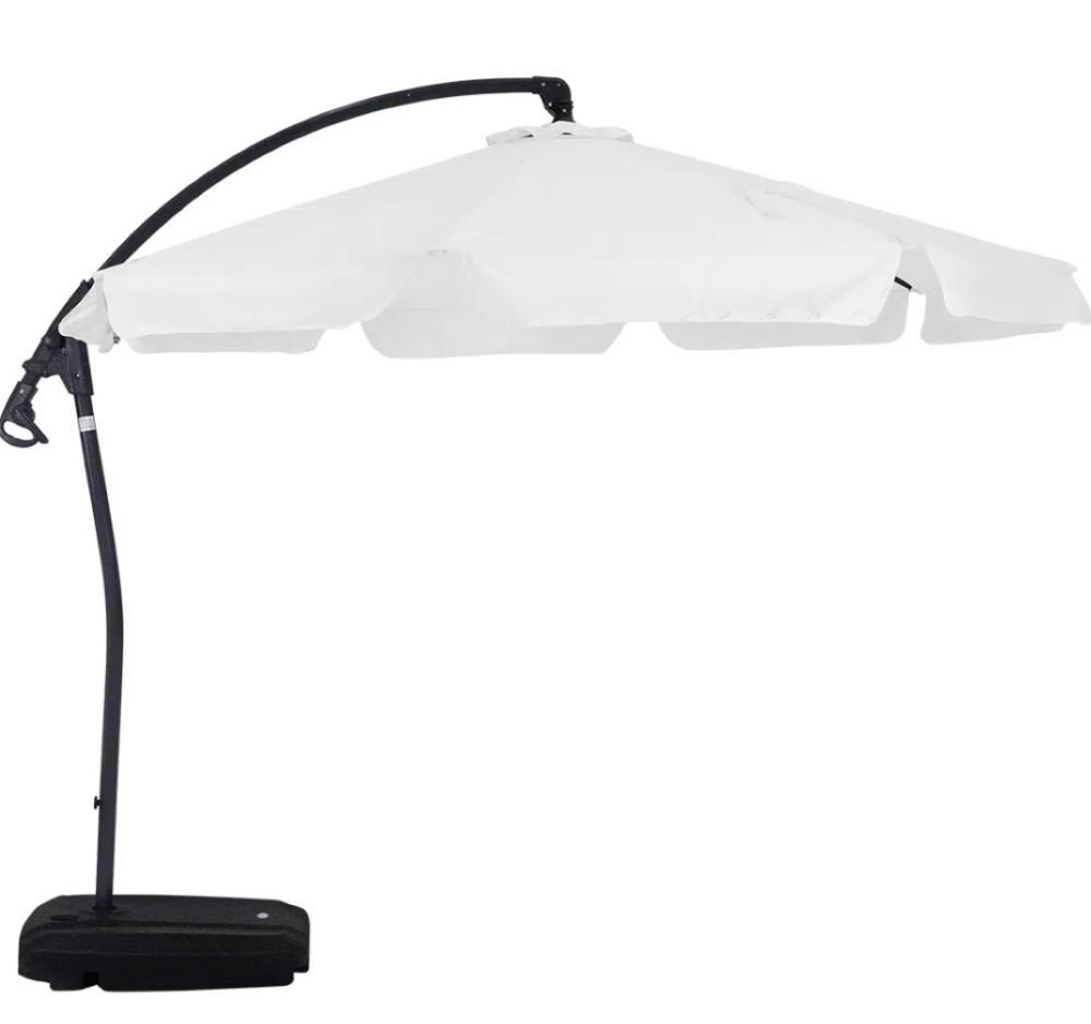 Ombrellone Suspenso Búzios Giratório 3,00m Branco com Base Bel Lazer - 1