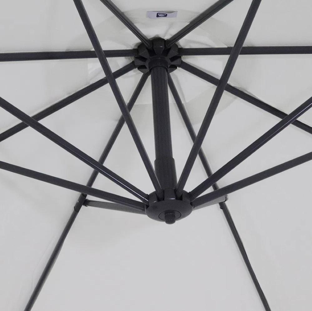 Ombrellone Suspenso Búzios Giratório 3,00m Branco com Base Bel Lazer - 5