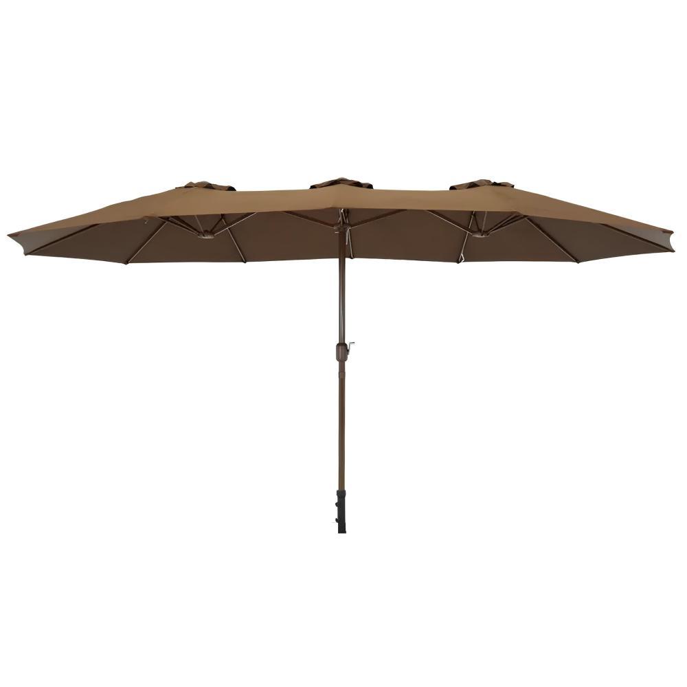 Ombrellone Retangular Oversize 4,50m x 2,65m Marrom Bel Alumínio Central Manivela FPS 60 Quiosque - 1