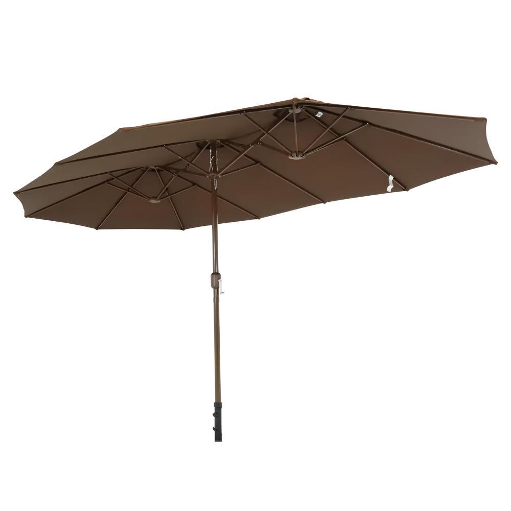 Ombrellone Retangular Oversize 4,50m x 2,65m Marrom Bel Alumínio Central Manivela FPS 60 Quiosque - 3