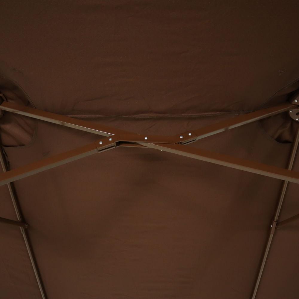 Ombrellone Retangular Oversize 4,50m x 2,65m Marrom Bel Alumínio Central Manivela FPS 60 Quiosque - 4