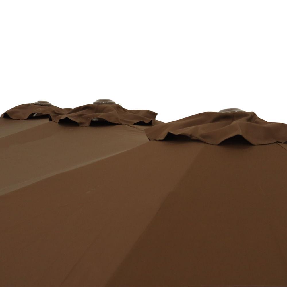 Ombrellone Retangular Oversize 4,50m x 2,65m Marrom Bel Alumínio Central Manivela FPS 60 Quiosque - 7