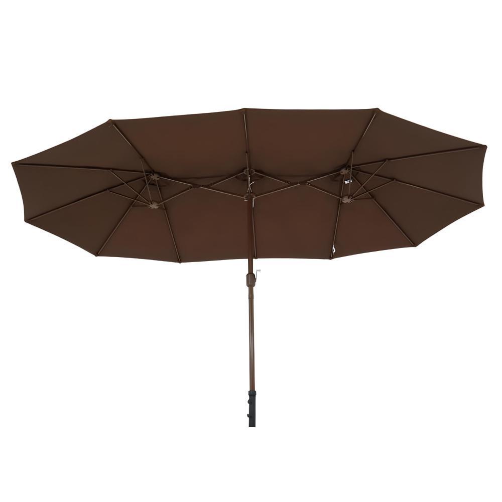 Ombrellone Retangular Oversize 4,50m x 2,65m Marrom Bel Alumínio Central Manivela FPS 60 Quiosque - 10