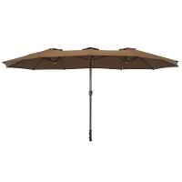 Ombrellone Retangular Oversize 4,50m x 2,65m Marrom Bel Alumínio Central Manivela FPS 60 Quiosque - 1