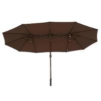 Ombrellone Retangular Oversize 4,50m x 2,65m Marrom Bel Alumínio Central Manivela FPS 60 Quiosque - 10