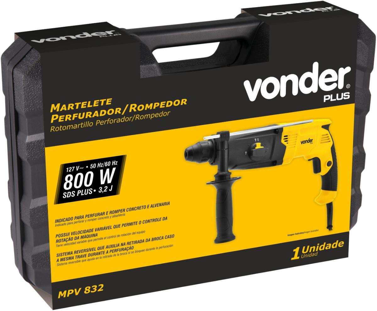 Martelete Perfurador/Rompedor 800 W Mpv 832 127V Plus Vonder - 2