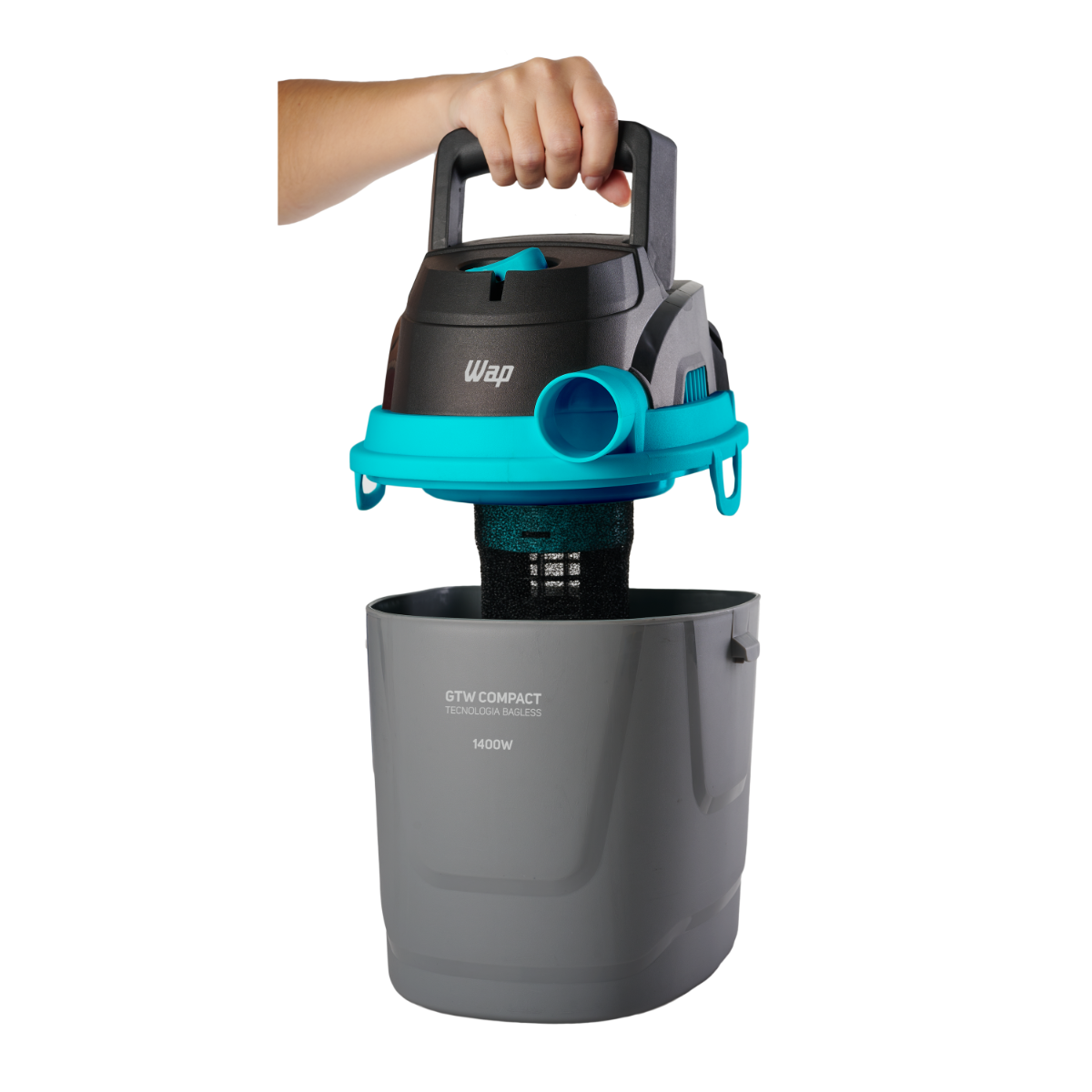 Aspirador de Pó e Água Portátil 1400W 150 mbar 5,5 litros Pequeno e Potente com Soprador WAP GTW COMPACT 127V - 2