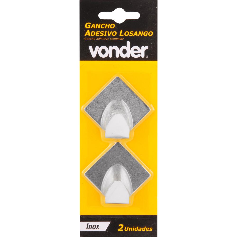 Gancho Adesivo Losango em Inox com 2 Peças Vonder - 3