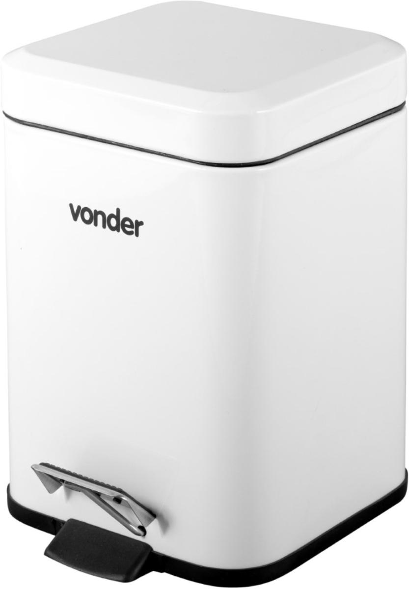 Lixeira Retangular 3 Litros Inox Branca 6356003002 Vonder - 5