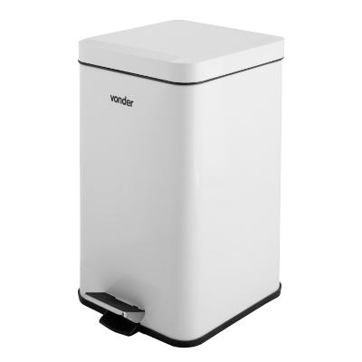 Lixeira Retangular 12L Branca Vonder