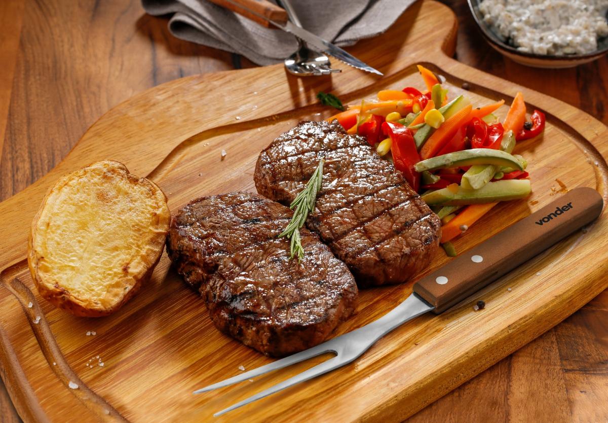 Kit Churrasco (4Pc)Aço Inox Com maleta Vonder - 5